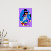 Zola het Paarse Poster Mermaid en Dolphin (Keuken)