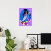 Zola het Paarse Poster Mermaid en Dolphin (Thuiskantoor)