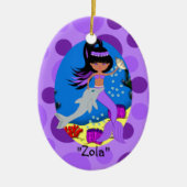 Zola Paarse Mermaid Ornament (Voorkant)