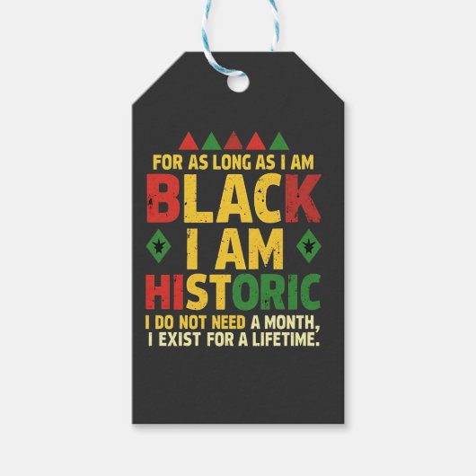Zolang ik zwart ben, ben ik historisch cadeaulabel (Voorkant)