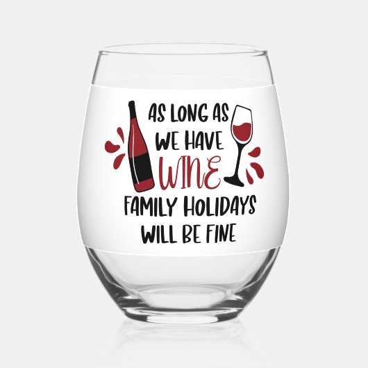 Zolang we wijnfamilie Feestdagen hebben, komt het  Wijnglas Zonder Voet (Voorkant)