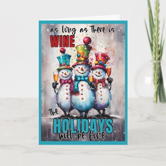 Zolang wijn, Feestdagen fijne kerstgroet Kaart (Voorkant)