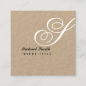 Zolder Elegant Gepersonaliseerd Monogram Professio Vierkante Visitekaartje (Voorkant)