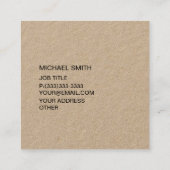 Zolder Elegant Gepersonaliseerd Monogram Professio Vierkante Visitekaartje (Achterkant)