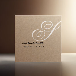 Zolder Elegant Gepersonaliseerd Monogram Professio Vierkante Visitekaartje