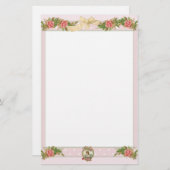 zolder Rozen en roze pooldots Briefpapier (Voorkant / Achterkant)