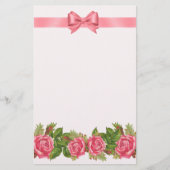  zolder Rozen & roze lint & lint Briefpapier (Voorkant)