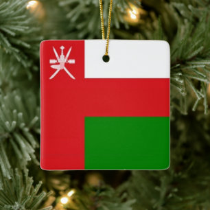 zOM001 Omaanse VLAG van Oman, Keramisch Ornament