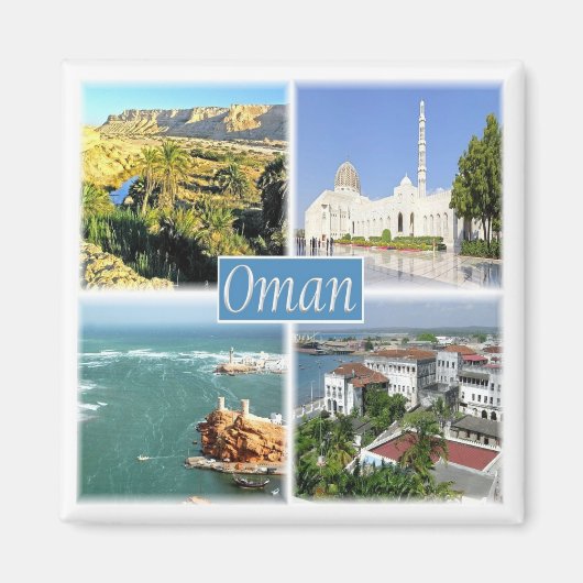zOM005 OMAN collage, Azië, Fridge Magneet (Voorkant)
