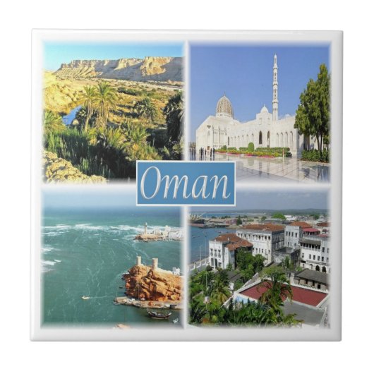 zOM005 OMAN collage, Azië, Tegeltje (Voorkant)