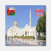 zOM008 Grand Mosque SULTAN QABOOS, Oman, Fridge Magneet (Voorkant)