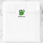 Zom-B-Flat Funny Halloween Zombie Music Pun Ronde Sticker (Tas)