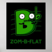 Zom-B-Flat Funny Zombie Music Pun Dark BG Poster (Voorkant)