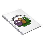 Zom-beads Funny Halloween Zombie Beads Pun Notitieboek (Rechterzijde)
