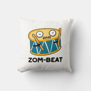 Zom-beat Funny Halloween Zombie Drum Pun Kussen
