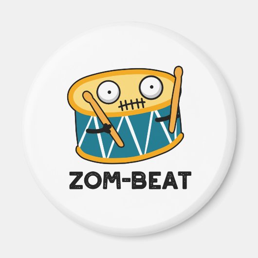 Zom-beat Funny Halloween Zombie Drum Pun Magneet (Voorkant)