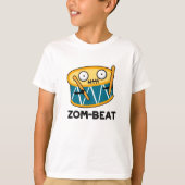 Zom-beat Funny Halloween Zombie Drum Pun T-shirt (Voorkant)