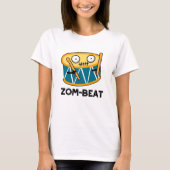 Zom-beat Funny Halloween Zombie Drum Pun T-shirt (Voorkant)