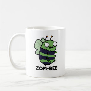Zom-bee Funny Halloween Zombie Bee Pun Koffiemok