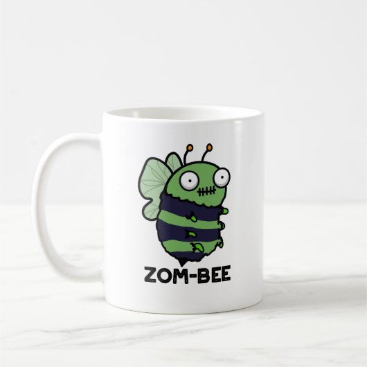 Zom-bee Funny Halloween Zombie Bee Pun Koffiemok (Links)