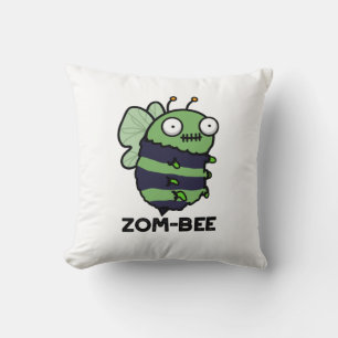 Zom-bee Funny Halloween Zombie Bee Pun Kussen