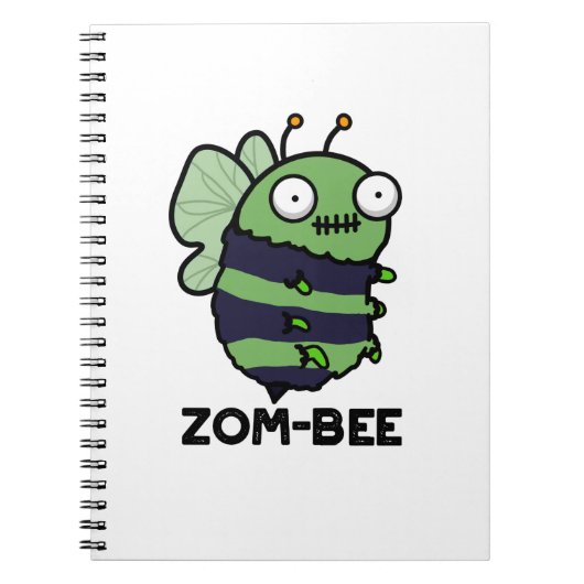 Zom-bee Funny Halloween Zombie Bee Pun Notitieboek (Voorkant)