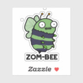 Zom-bee Funny Halloween Zombie Bee Pun Sticker (Vel)