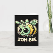 Zom-bee Schattig Griezelige Zombie Bij Cartoon Hal Kaart (Voorkant)