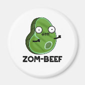 Zom-beef Funny Halloween Zombie Meat Pun Magneet (Voorkant)