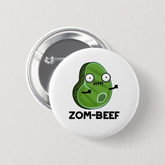 Zom-beef Funny Halloween Zombie Meat Pun Ronde Button 5,7 Cm (Voorkant /achterkant)