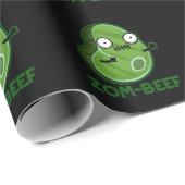 Zom-beef Funny Zombie Meat Pun Dark BG Cadeaupapier (Rol Hoek)