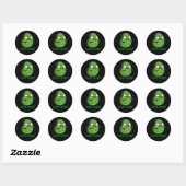 Zom-beef Funny Zombie Meat Pun Dark BG Ronde Sticker (Vel)