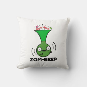 Zom-beep Funny Halloween Zombie Honker Pun Kussen