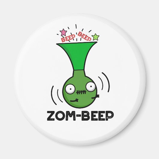 Zom-beep Funny Halloween Zombie Honker Pun Magneet (Voorkant)