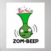 Zom-beep Funny Halloween Zombie Honker Pun Poster (Voorkant)