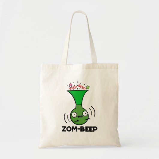Zom-beep Funny Halloween Zombie Honker Pun Tote Bag (Voorkant)
