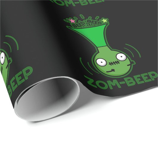 Zom-beep Funny Zombie Honker Pun Dark BG Cadeaupapier (Rol Hoek)