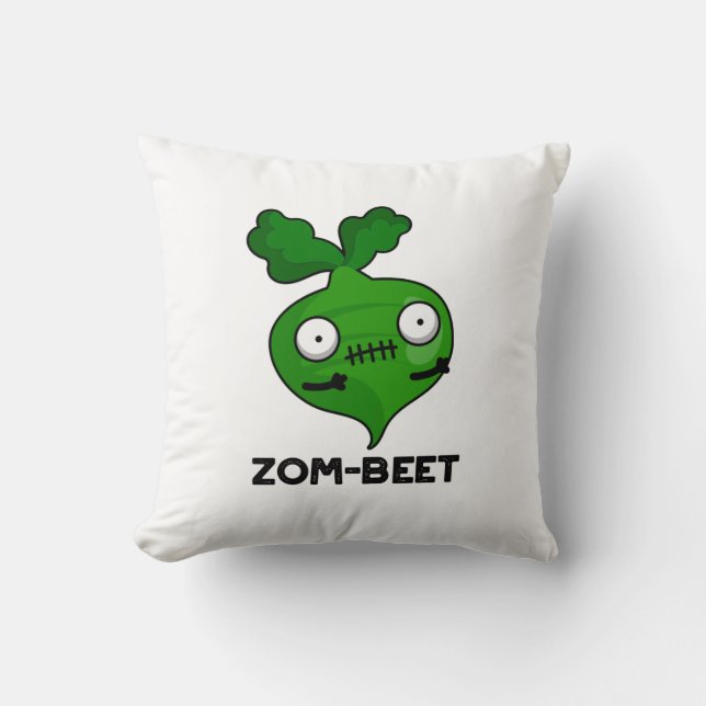 Zom-beet Funny Halloween Zombie Beet Pun Kussen (Voorkant)