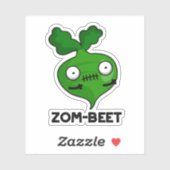 Zom-beet Funny Halloween Zombie Beet Pun Sticker (Vel)