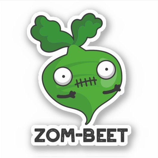 Zom-beet Funny Halloween Zombie Beet Pun Sticker (Voorkant)