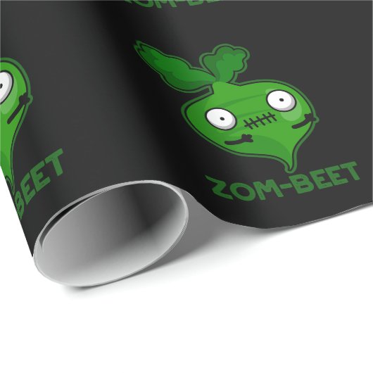 Zom-beet Funny Zombie Beet Pun Dark BG Cadeaupapier (Rol Hoek)