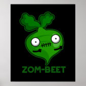 Zom-beet Funny Zombie Beet Pun Dark BG Poster (Voorkant)