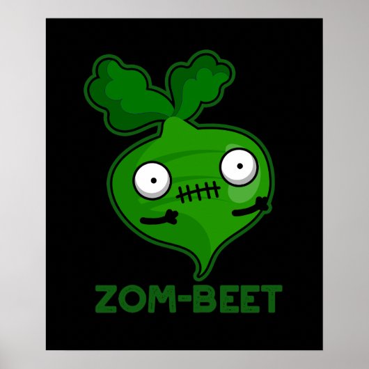 Zom-beet Funny Zombie Beet Pun Dark BG Poster (Voorkant)