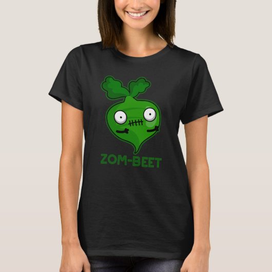 Zom-beet Funny Zombie Beet Pun Dark BG T-shirt (Voorkant)