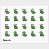 Zom-big Zom-small Funny Halloween Zombie Pun Ronde Sticker (Vel)