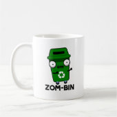 Zom-bin Funny Halloween Zombie Trash Bin Pun Koffiemok (Links)