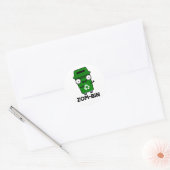 Zom-bin Funny Halloween Zombie Trash Bin Pun Ronde Sticker (Envelop)