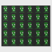 Zom-bin Funny Zombie Trash Bin Pun Dark BG Cadeaupapier (Vlak)