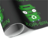 Zom-bin Funny Zombie Trash Bin Pun Dark BG Cadeaupapier (Rol Hoek)