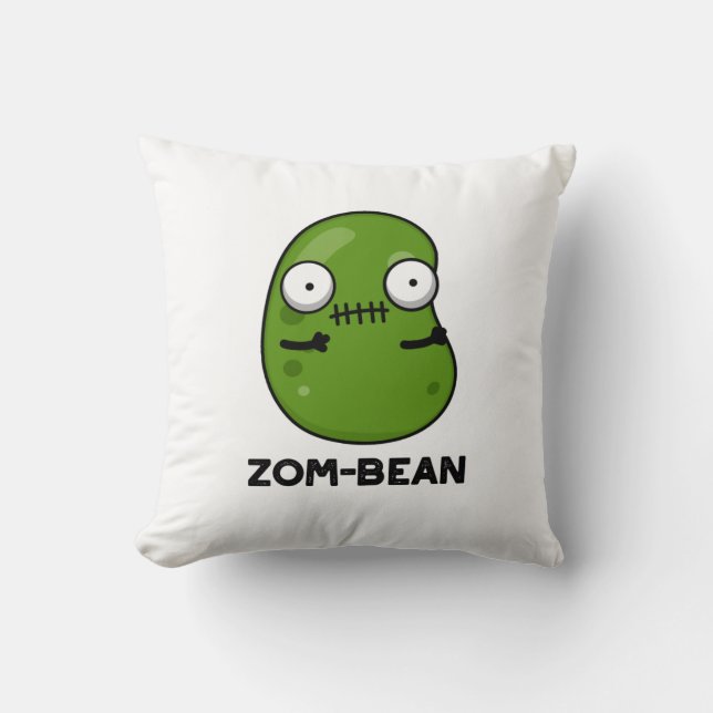 Zom-boon Funny Halloween Zombie Bean Pun Kussen (Voorkant)